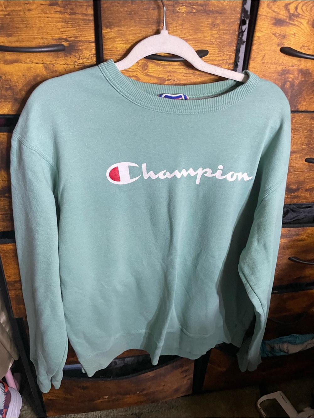 2 Champion Mint Green Logo Crewneck Sweatshirt & Blue!